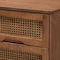 Baxton Studio Barrett Mid-Century Walnut Brown Finished Wood and Synthetic Rattan 2-Drawer Nightstand 192-11298-ZORO - alternate 9